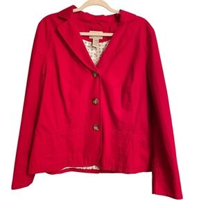 LL Bean Women's Size 16(Size 20 EU) Chino
Jacket Blazer Button Down Nautical
Red
